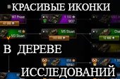 Цветные иконки танков в ветке исследований и статистике World of tanks 2.0.1.1 WOT / 1.38.0.0 Мир танков
