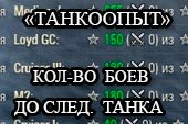 Танк Опыт - мод расчета количества боев для изучения следующего танка в World of tanks 2.0.1.1 WOT / 1.38.0.0 Мир танков