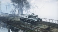 Ангар - танк на мосту в зимнем лесу для World of tanks 0.9.10 WOT