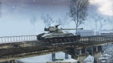 Ангар - танк на мосту в зимнем лесу для World of tanks 0.9.10 WOT