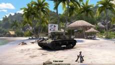Красочный летний ангар "Тихий пляж" для World of tanks 0.9.22.0.1 WOT