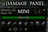Минималистичная дамаг панель Mini для World of tanks 2.0.1.1 WOT / 1.38.0.0 Мир танков